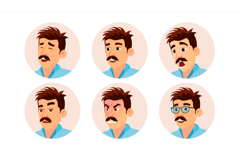 italian-man-avatar-vector-creative-italian-man-face-emotions-set-character-business-people-cartoon-illustration