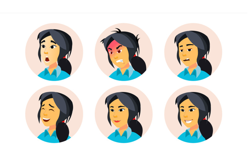 avatar-icon-woman-vector-user-person-trendy-image-asiatic-chinese-korean-flat-cartoon-character-illustration