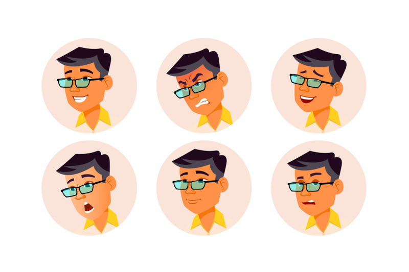 man-avatar-people-vector-korean-thai-vietnamese-facial-emotions-user-person-expressive-picture-pretty-user-happy-unhappy-isolated-flat-cartoon-illustration