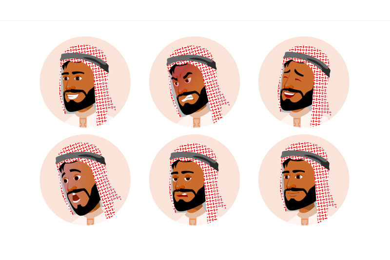 arab-avatar-icon-man-vector-saudi-emirates-qatar-uae-human-emotions-anonymous-male-various-expression-various-head-isolated-cartoon-character-illustration