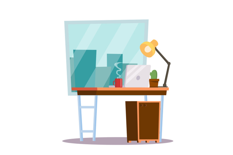office-workplace-concept-vector-office-desk-classic-work-space-desk-computer-illustration