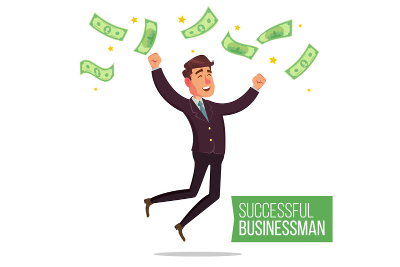 successful-businessman-vector-money-bills-fall-to-the-joyful-businessman-success-startup-dollar-rain-isolated-character-flat-cartoon-illustration