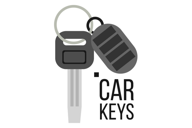 keys-car-vector-icon-of-auto-key-keychain-lock-sign-isolated-flat-illustration