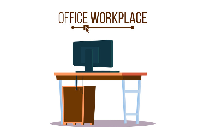 office-workplace-concept-vector-furniture-workplace-for-boss-laptop-computer-office-desk-illustration