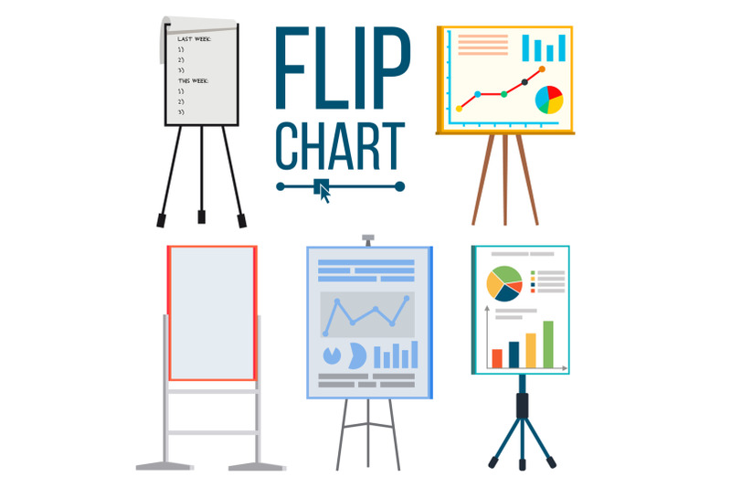 flip-chart-set-vector-office-whiteboard-different-types-presentation-seminar-sign-business-info-isolated-flat-illustration