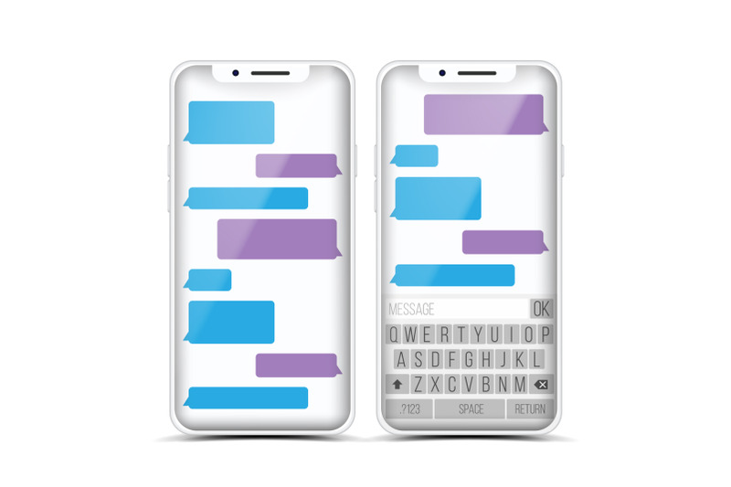 messenger-vector-speech-bubbles-phone-chat-interface-realistic-smartphone-communication-concept-isolated-illustration