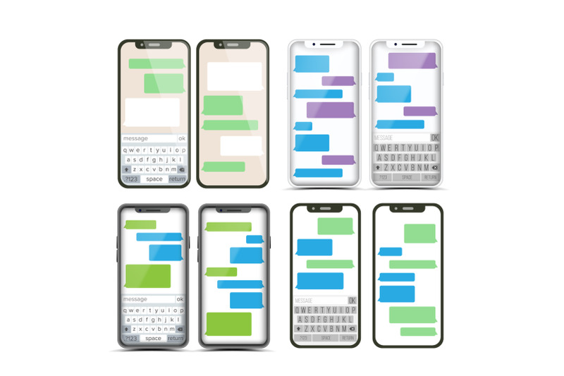 mobile-screen-messaging-set-vector-chat-bot-bubbles-mobile-app-messenger-interface-communication-concept-smartphone-with-chat-on-screen-text-boxes-notification-icons-illustration