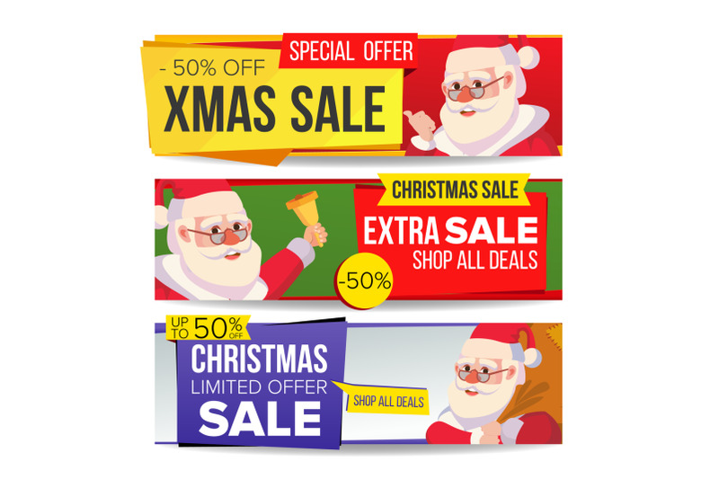 christmas-sale-banner-set-vector-merry-christmas-santa-claus-winter-online-shopping-horizontal-discount-banners-xmas-promo-sale-banner-tag-holidays-price-offer-labels-isolated-illustration