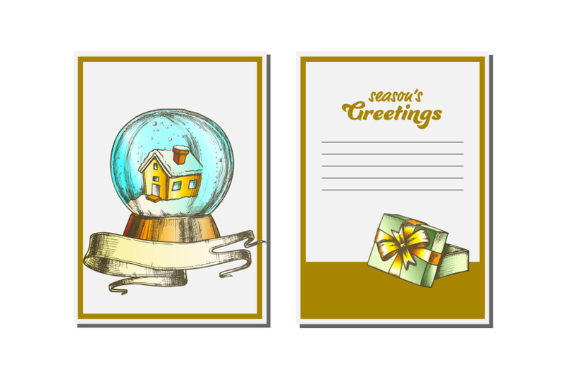 christmas-greeting-card-vector-snow-globe-seasons-winter-wishes-hand-drawn-in-vintage-style-illustration