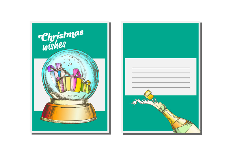 christmas-greeting-card-vector-snow-globe-seasons-winter-wishes-holiday-concept-hand-drawn-illustration