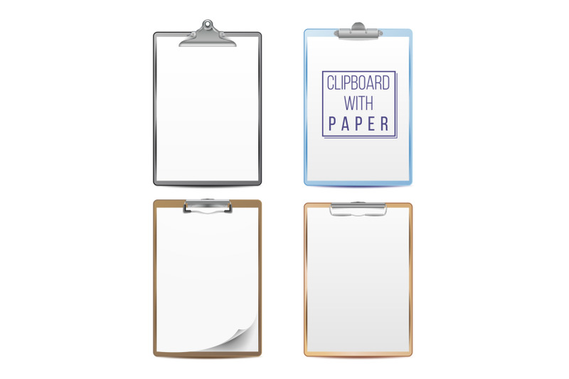 realistic-clipboards-set-vector-mock-up-for-your-design-paper-a4-size-isolated-on-white-background-top-view-illustration