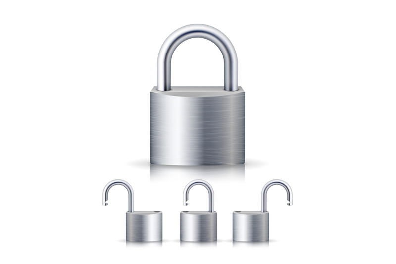 realistic-open-and-closed-silver-padlocks-set-isolated-on-white