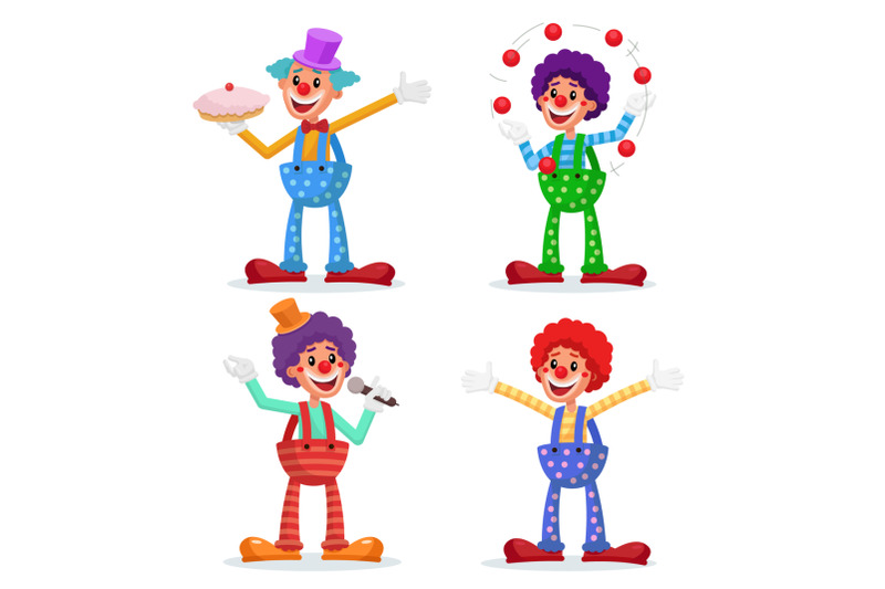 circus-clowns-set-vector-performance-for-hilarious-laughing-people-amazing-public-circus-show-man-juggling-balls-isolated-on-white-cartoon-character-illustration