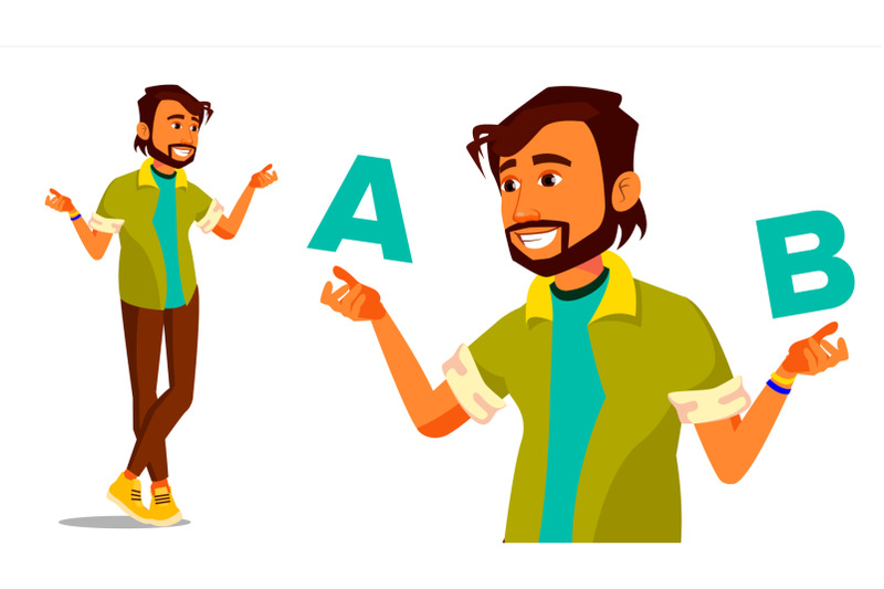 indian-man-comparing-a-with-b-vector-creative-idea-balancing-customer-review-compare-objects-purchases-ideas-strategies-isolated-flat-cartoon-illustration