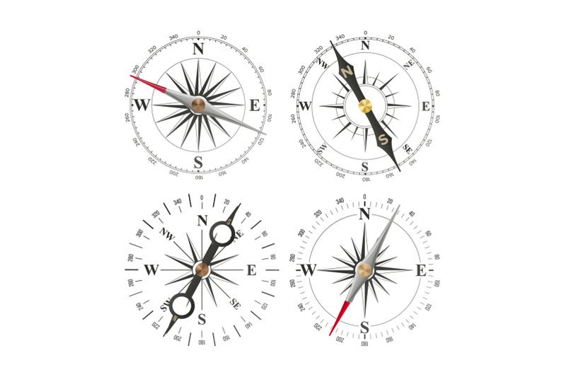 compass-set-vector-different-navigation-sign-wind-rose-isolated-on-white-illustration