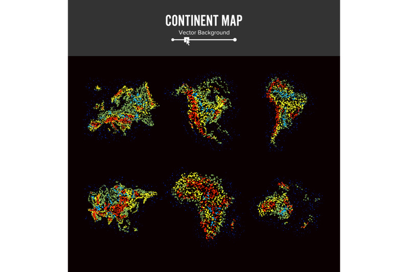 continent-maps-abstract-background-vector-colorful-dots-isolated-on-black