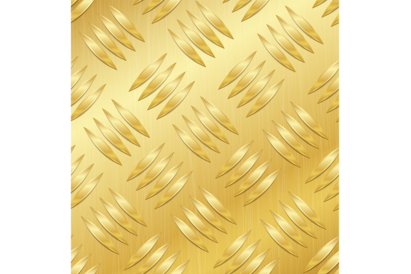 diamond-metal-plate-seamless-vector-pattern-corrugated-aluminum-sheet-golden-metal-seamless-background-vector-illustration