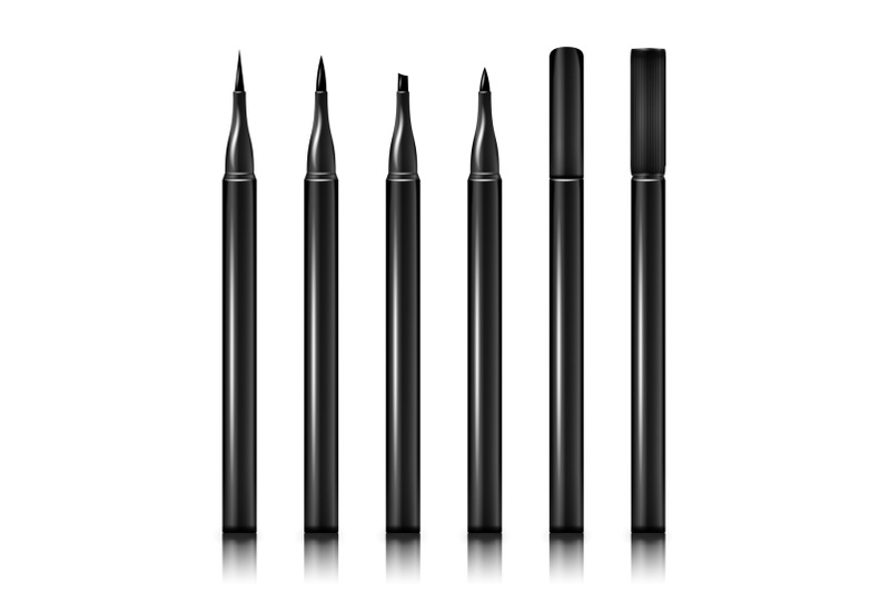 set-cosmetic-makeup-eyeliner-pencil-vector