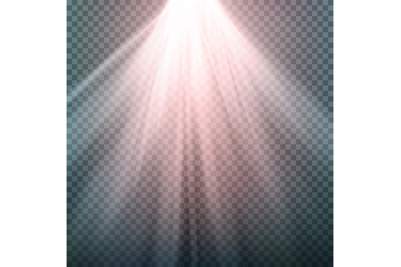 Glow Light Effect. Beam Rays Vector. Sunlight Special Lens Flare Light