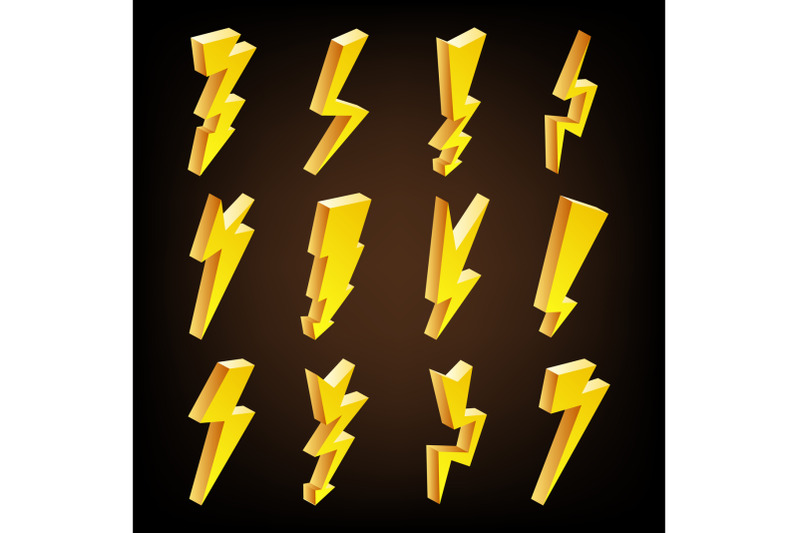 lightning-sign-vector-set-cartoon-golden-3d-lightning-isolated-illustration-flash-of-lightning-thunder-bolt-symbols