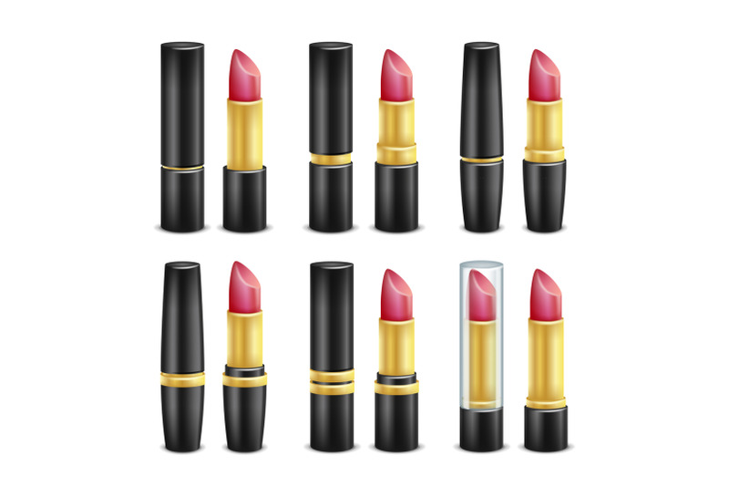 lipstick-set-vector-black-and-golden-tubes-isolated-on-white-illustration