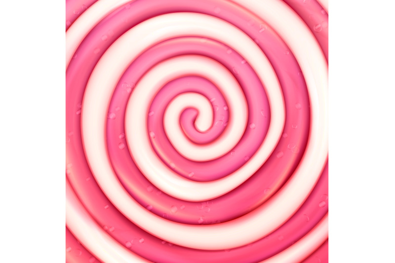 round-pink-lollipop-vector-background-classic-sweet-realistic-candy-abstract-spiral-illustration