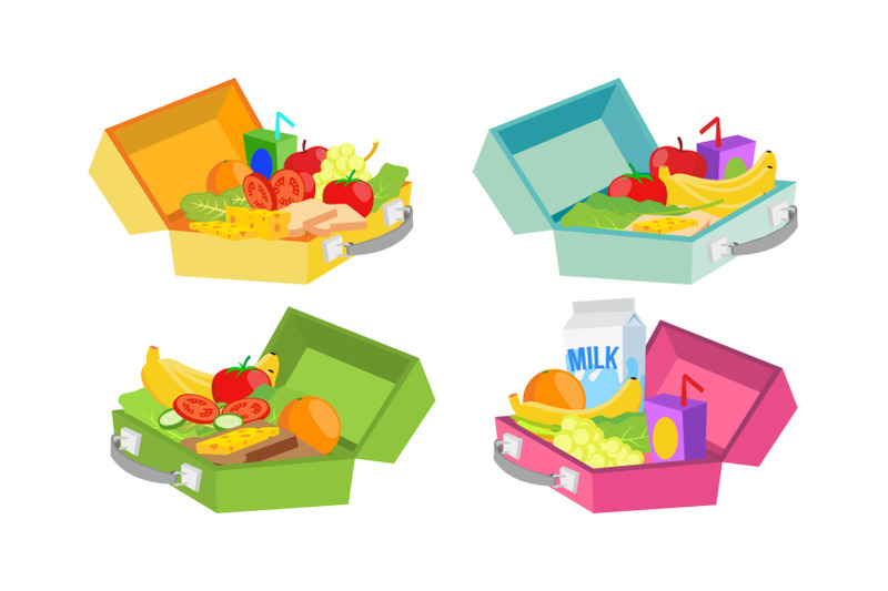 lunch-boxes-set-vector-various-ingredients-healthy-food-for-kids-and-students