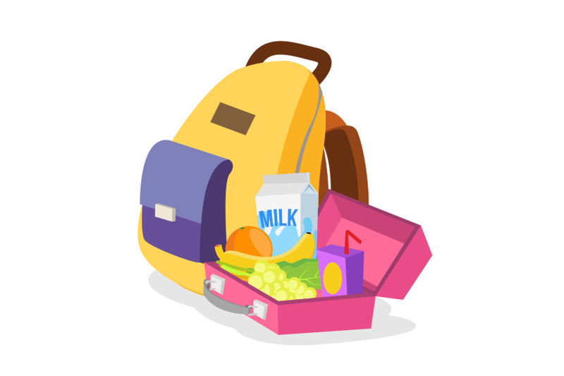 lunch-box-and-bag-vector-schoolbag-with-healthy-food-for-kids-isolated-flat-cartoon-illustration