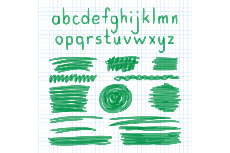 marker-hand-written-doodle-letters-and-symbols-vector