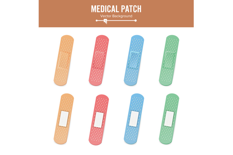 medical-patch-vector-two-sides-adhesive-waterproof-aid-band-plaster-strips-varieties-icons-collection-realistic-illustration-isolated-on-white-background