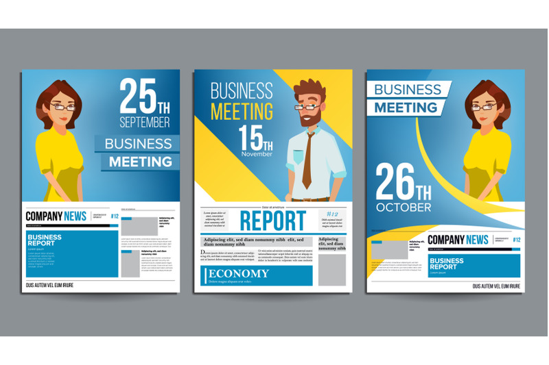 business-meeting-poster-set-vector-businessman-and-business-woman-invitation-and-date-conference-template-a4-size-cover-annual-report-flat-cartoon-illustration