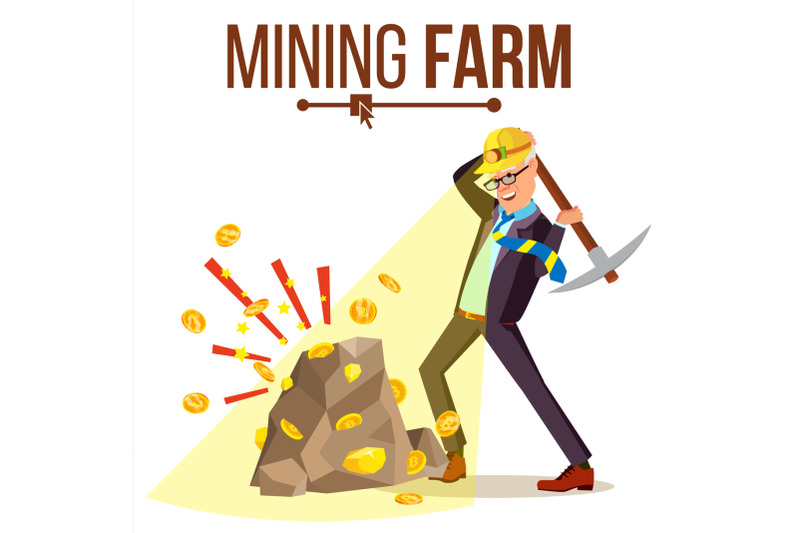 mining-farm-vector-businessman-miner-digital-coin-component-data-pay-transaction-isolated-flat-cartoon-illustration