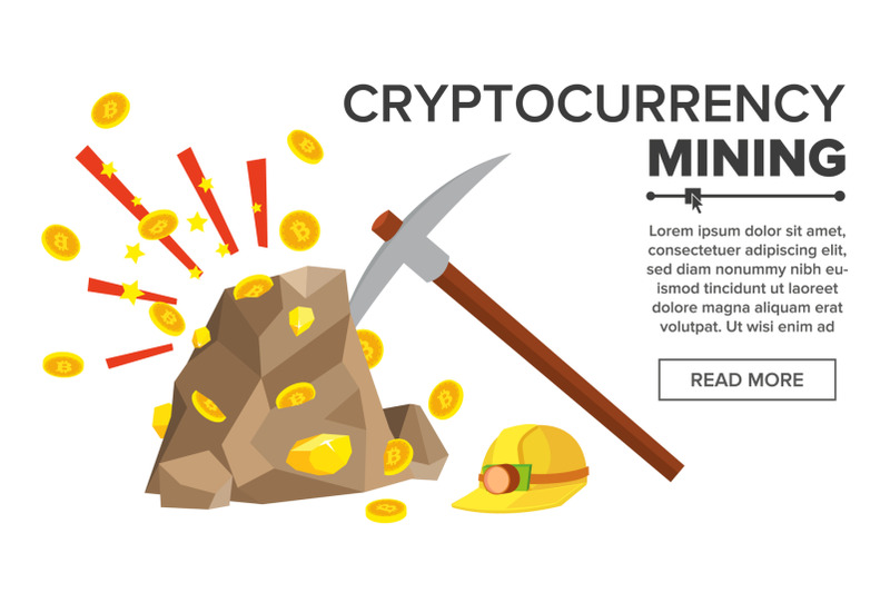 rock-with-gold-coins-vector-bitcoin-cryptocurrency-concept-mine-pick-helmet-digging-to-get-virtual-coins-flat-cartoon-illustration