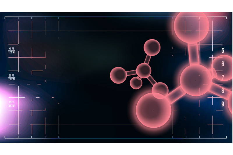 molecule-background-vector-chemistry-modern-technology-cell-or-atom-structure-illustration