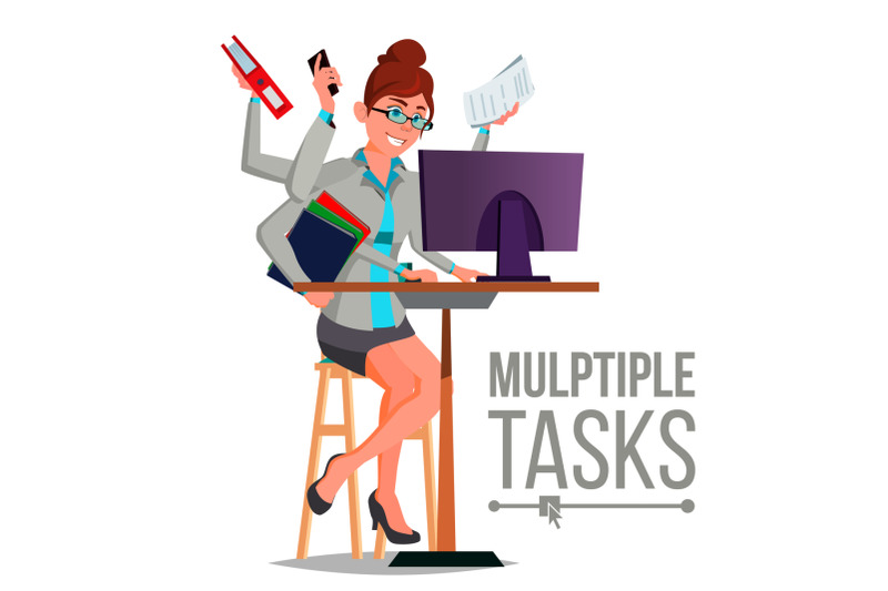 multiple-tasks-business-woman-vector-many-hands-doing-tasks-professional-occupation-flat-cartoon-illustration