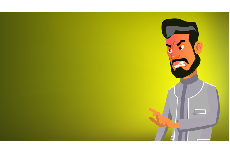 arab-man-banner-vector-express-emotions-presenting-traditional-cloths-for-banner-flyer-brochure-design-illustration