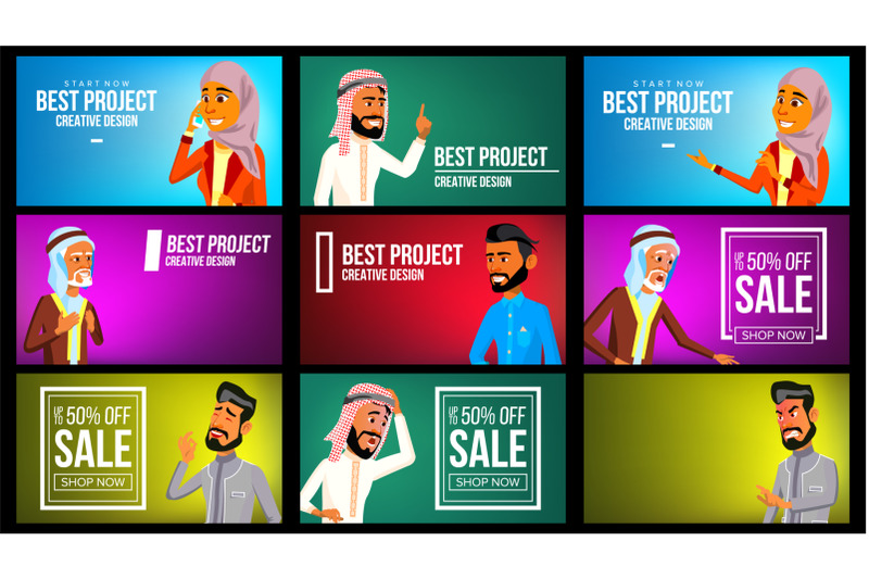 arab-man-woman-banner-set-vector-young-saudi-arabic-woman-man-middle-eastern-people-traditional-cloths-for-advertisement-greeting-announcement-design-muslim-arabic-illustration
