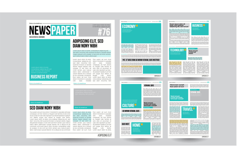 newspaper-template-vector-financial-articles-business-information-opening-editable-headlines-text-articles-realistic-isolated-illustration