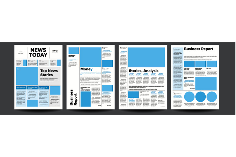 newspaper-vector-with-headline-images-news-page-articles-newsprint-reportage-information-press-layout-illustration