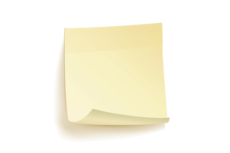 paper-work-notes-isolated-vector-realistic-yellow-paper-sticker-on-white-background-with-soft-shadow