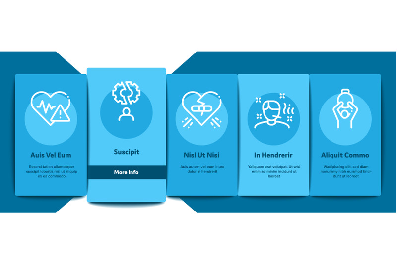 stress-and-depression-onboarding-elements-icons-set-vector