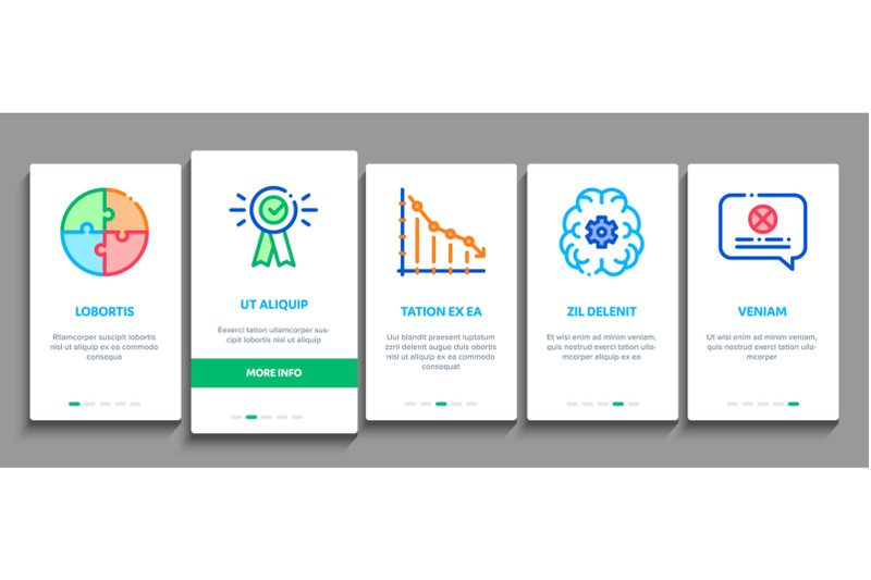 swot-analysis-strategy-onboarding-elements-icons-set-vector