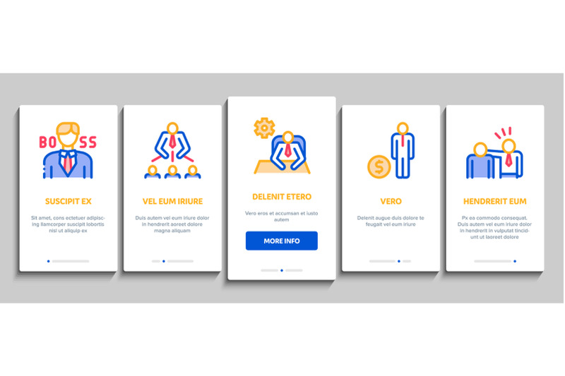 boss-leader-company-onboarding-elements-icons-set-vector