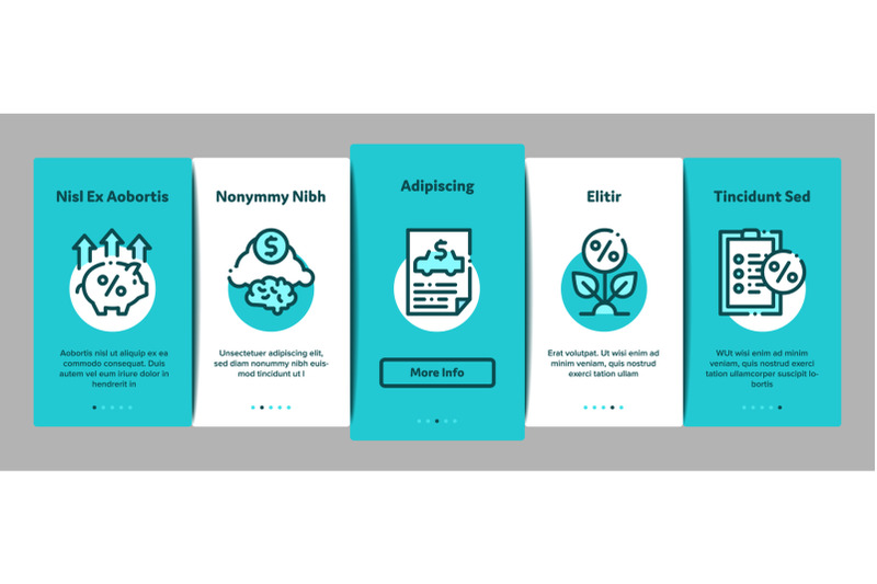 investor-financial-onboarding-elements-icons-set-vector