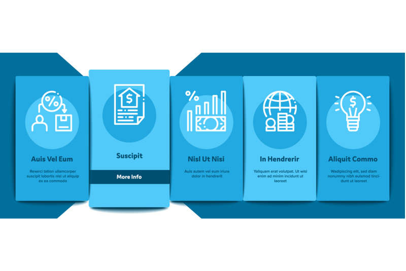 investor-financial-onboarding-elements-icons-set-vector