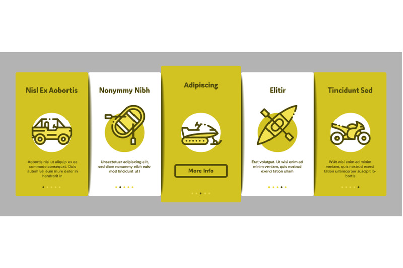 extreme-sport-activity-onboarding-elements-icons-set-vector