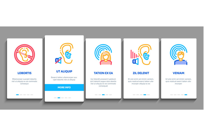 hearing-human-sense-onboarding-elements-icons-set-vector