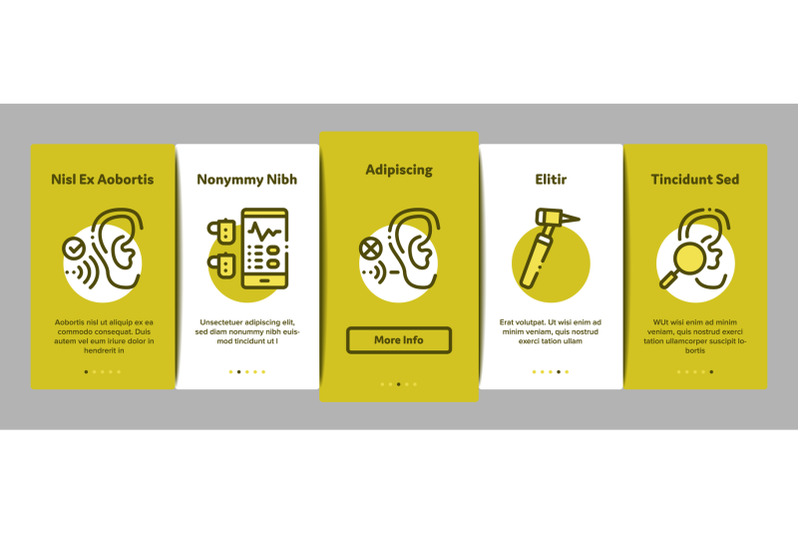 hearing-human-sense-onboarding-elements-icons-set-vector