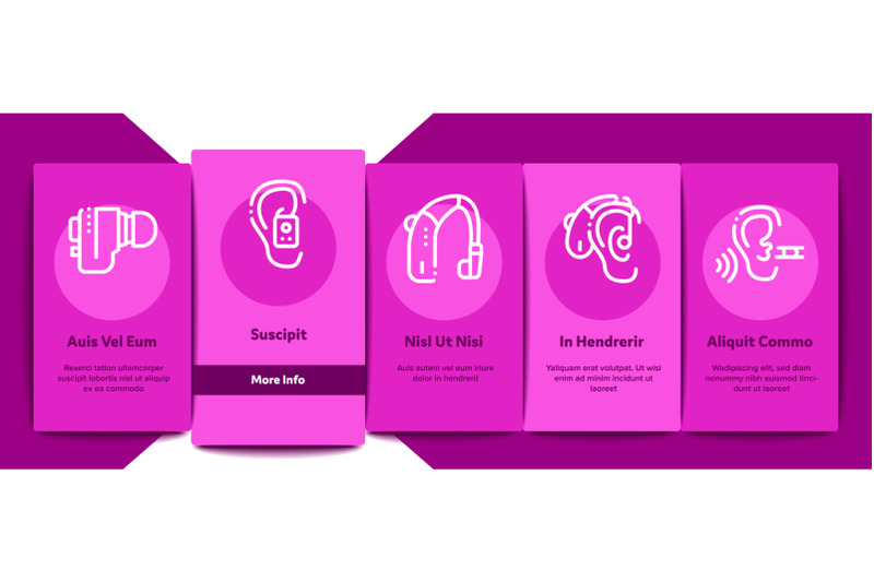 hearing-human-sense-onboarding-elements-icons-set-vector