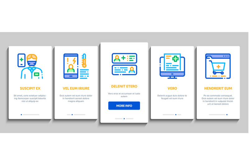 online-doctor-advice-onboarding-elements-icons-set-vector